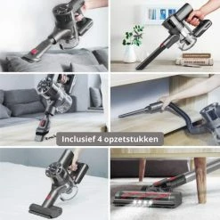 Promo 🔥 TocMoc Steelstofzuiger Draadloos 200Watt Met 4 Verschillende Opzetstukken - Zakloos - Hepa Filter - Handstofzuiger 🌟 -Dyson-winkel 550x550 828
