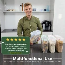 Korting ❤️ TNM Luxe Luchtdichte Voorraadbussen Set (4x4L) – Voorraadpotten - 4 Kleuren 🎁 -Dyson-winkel 550x550 913
