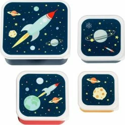 Nieuw 😍 Lunch & Snack Box Set Van 4: Ruimte | A Little Lovely Company 🤩