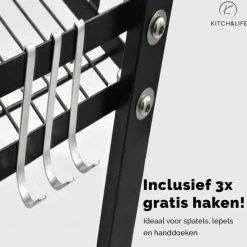 Kopen ⌛ Kitch&Life Luxe Kruidenrek RVS – Badkamerrek – Opbergrek – Keukenrek – Kruidenrek Staand – Keuken Organizer – 3-laags – Zwart 😀 -Dyson-winkel 550x553 1