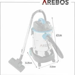 Begroting 🎁 AREBOS Industriële Stofzuiger 5IN1 Stofzuiger Nat- & Droogzuiger 1600W Stofzuiger 30L Blauw ✔️ -Dyson-winkel 550x555 2