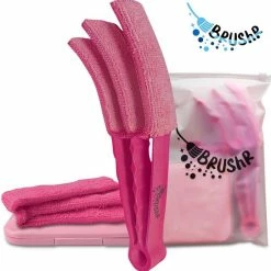 Beste Pirce 🎁 Brushr Jaloezie Reiniger Plumeau Tegen Stof - Borstel Airco En Geschikt Voor Luxaflex - Alternatief Swiffer Duster - Stoffer Voor Radiator - Roze 💯