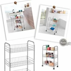 Goedkoop 🎉 Metaltex - Multifunctionele Trolley Lugano - Zilvergrijs - Op Wielen - 5 Jaar Garantie - 3 Manden 💯 -Dyson-winkel 550x560 3