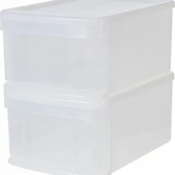 Korting โจ IRIS OHYAMA IRIS Stacking Drawer - Opberglade - 11 L - Kunstof - Wit/Transparant - Set Van 2 โ๏ธ