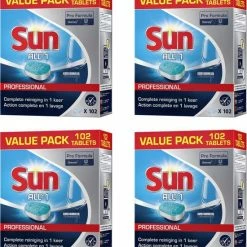 Aanbiedingen ⭐ Sun Pro Formula All-in-1 Vaatwastabletten - Jaarbox - 4 X102 St ❤️
