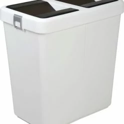 Gloednieuw 🛒 Motek® - Prullenbak - Prullenbak Afvalscheiding - 40 Liter+40 Liter=80 Liter - Gemaakt Van 100% Gerecycled Kunststof - Grijs 🧨 -Dyson-winkel 550x627