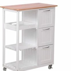 Hete verkoop ๐ Miadomodo Keukentrolley 3 Lades (wit) - 67 X 37 X 84 Cm - Sterke Wielen - Verrijdbaar - Grenen Hout ๐ฅฐ