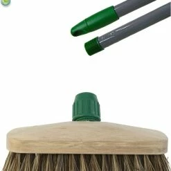 Goedkoop 👏 Vpschoonmaakshop.nl Schrobber / Luiwagen Met Steel Union / 100% FSC Hout / Groen / Metalen Steel 🔔