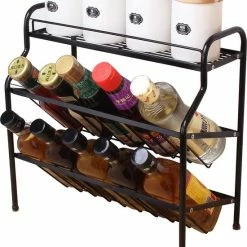 Gloednieuw 🔔 Zindoo Kruidenrek Zwart 3-laags Staand - Specerijen Rek - Kruiden Rek - Duurzaam RVS - Anti Slip Onderzijde - Specerijenstandaard – Keukenorganizer - Spice Rack - Kitchen Rack - Spice Organizer Keukenaccessoire - ZIN-SR05 👍
