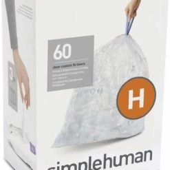 Uitgang 🌟 Simplehuman Afvalzak Code H - Kunststof - 30-35 Liter - Pak Van 3x20 Stuks - Transparant 😍