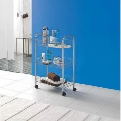 Goedkoop 🎉 Metaltex - Multifunctionele Trolley Lugano - Zilvergrijs - Op Wielen - 5 Jaar Garantie - 3 Manden 💯 -Dyson-winkel 550x723