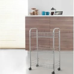 Goedkoop 🎉 Metaltex - Multifunctionele Trolley Lugano - Zilvergrijs - Op Wielen - 5 Jaar Garantie - 3 Manden 💯 -Dyson-winkel 550x727