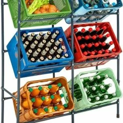 Beste Verkoop 😉 Tectake Rek Voor 6 Drankkratten, Krattenrek Kratten Rek 401728 😍