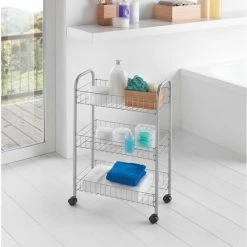 Goedkoop 🎉 Metaltex - Multifunctionele Trolley Lugano - Zilvergrijs - Op Wielen - 5 Jaar Garantie - 3 Manden 💯 -Dyson-winkel 550x739