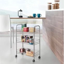 Goedkoop 🎉 Metaltex - Multifunctionele Trolley Lugano - Zilvergrijs - Op Wielen - 5 Jaar Garantie - 3 Manden 💯 -Dyson-winkel 550x744 1