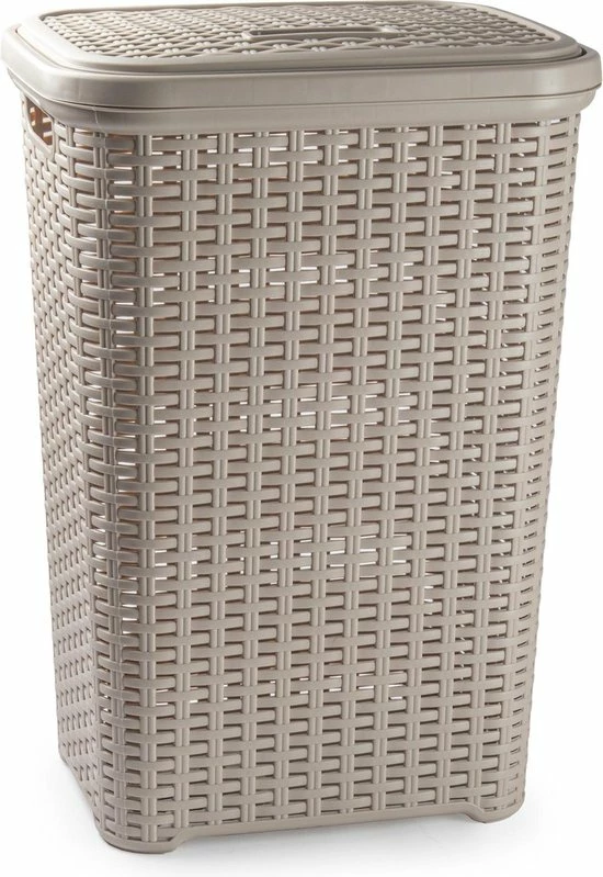 Goedkoop ✔️ Forte Plastics Grote Rotan Wasmand/opbergmand Met Deksel 60 Liter In Kleur Taupe - Kunststof - L35 X B43 X H62 Cm - Wasmanden ✨ 1 Goedkoop ✔️ Forte Plastics Grote Rotan Wasmand/opbergmand Met Deksel 60 Liter In Kleur Taupe - Kunststof - L35 X B43 X H62 Cm - Wasmanden ✨