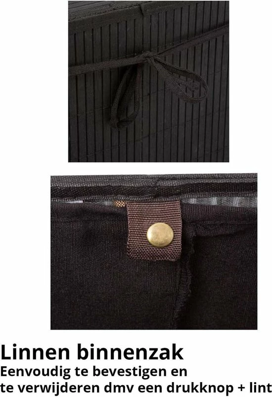 Uitgang 🎁 Wooners Wasmand Met Deksel 60 L - Bamboe - Zwart 🤩 2 Uitgang 🎁 Wooners Wasmand Met Deksel 60 L - Bamboe - Zwart 🤩 - Afbeelding 2