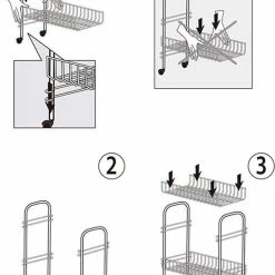 Goedkoop 🎉 Metaltex - Multifunctionele Trolley Lugano - Zilvergrijs - Op Wielen - 5 Jaar Garantie - 3 Manden 💯 -Dyson-winkel 550x829