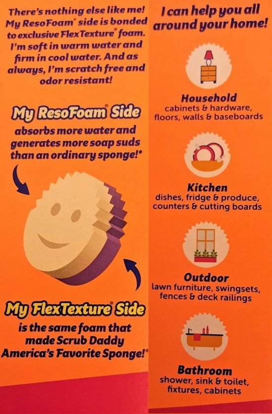 Flash-uitverkoop 😀 Scrub Daddy - Scrub Mommy Spons Krasvrij Dubbelzijdig Paars ⭐ 4 Flash-uitverkoop 😀 Scrub Daddy - Scrub Mommy Spons Krasvrij Dubbelzijdig Paars ⭐ - Afbeelding 4