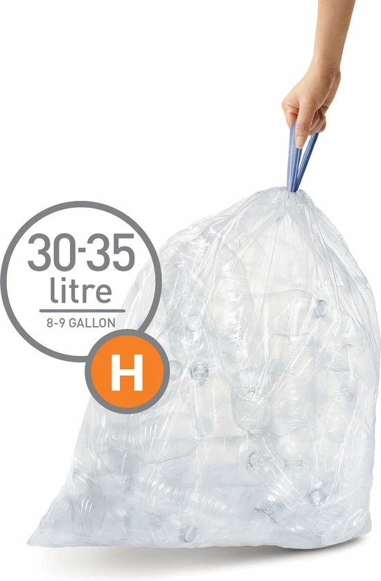 Uitgang π Simplehuman Afvalzak Code H - Kunststof - 30-35 Liter - Pak Van 3x20 Stuks - Transparant π 4 Uitgang π Simplehuman Afvalzak Code H - Kunststof - 30-35 Liter - Pak Van 3x20 Stuks - Transparant π - Afbeelding 4